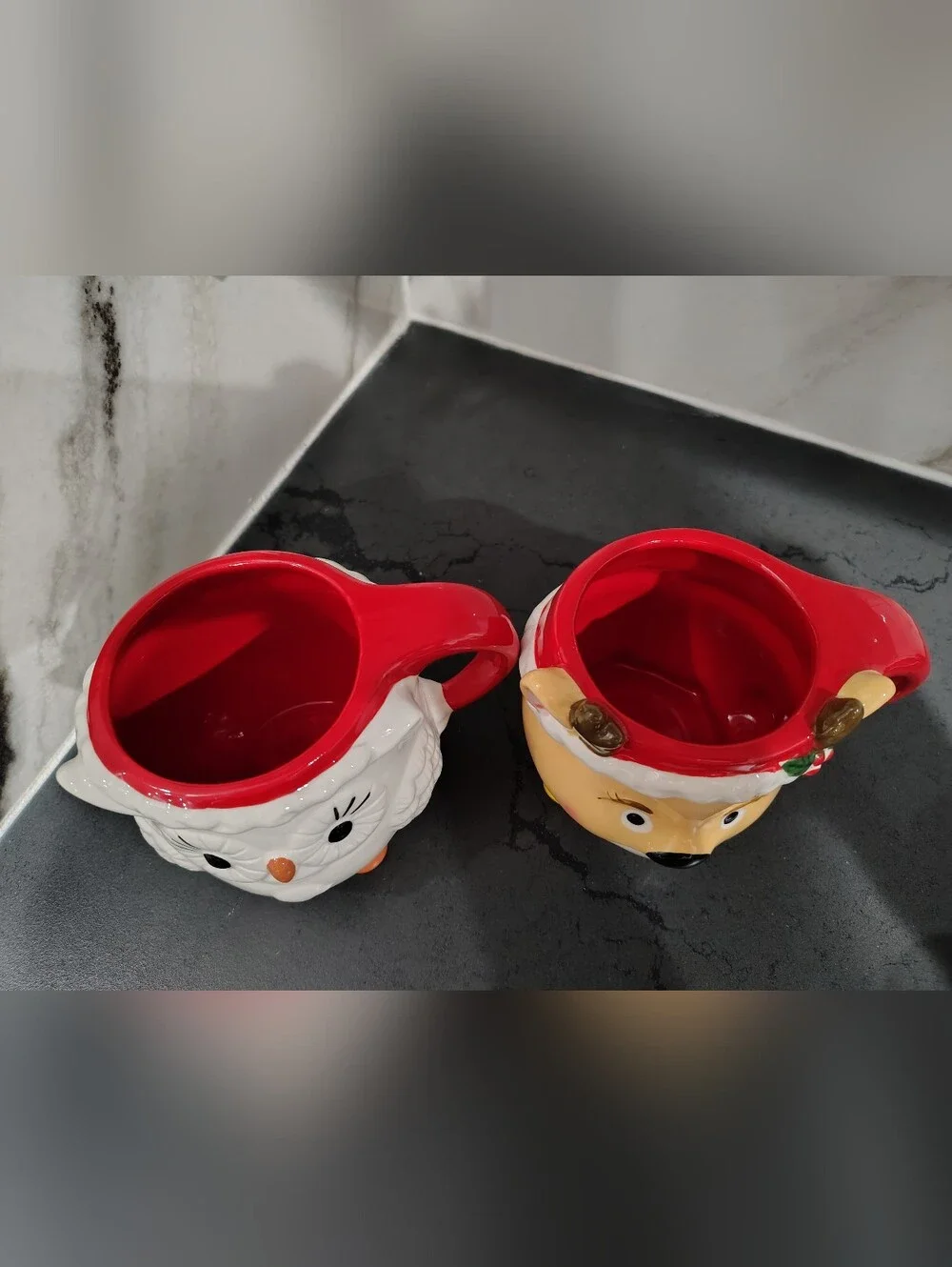 Brand New* Williams Sonoma Reindeer & Owl Figural Mug Set